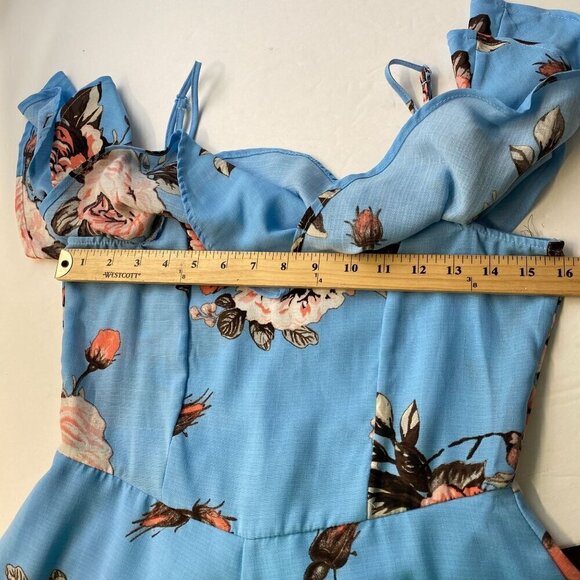 Charlotte Russe Floral Print Off-Shoulder Romper - Size S Womens summer Used - Picture 7 of 9